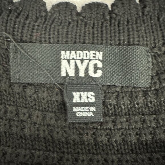 Madden NYC Lace Up Crochet Black Halter Dress XXS Adjustable Cross Back Straps - Picture 3 of 7